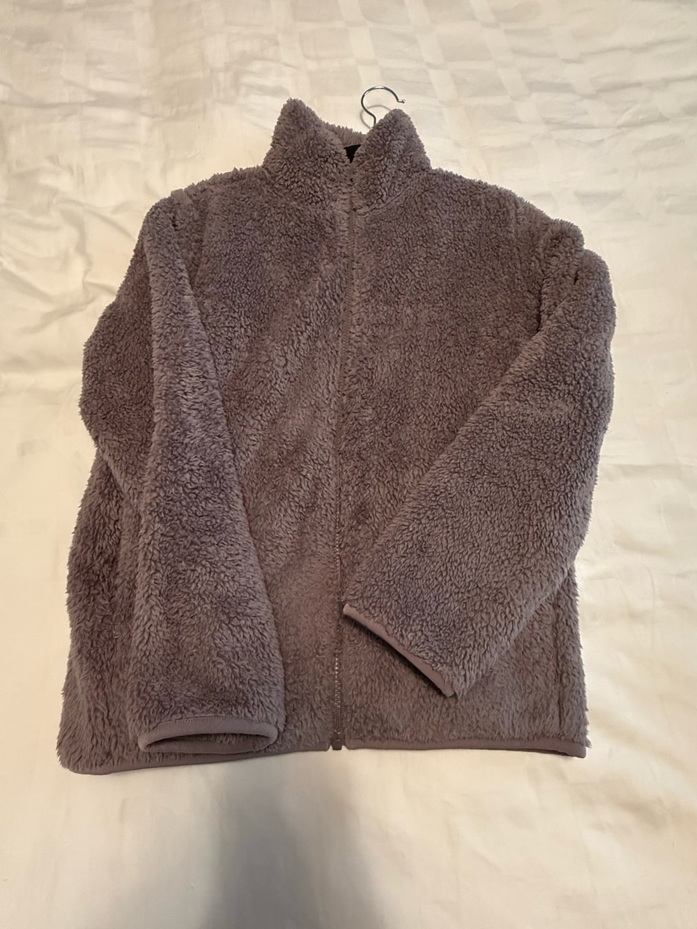 Uniqlo Fluffy Yarn Fleece Full-Zip Jacket brown size small - Picture 3 of 9
